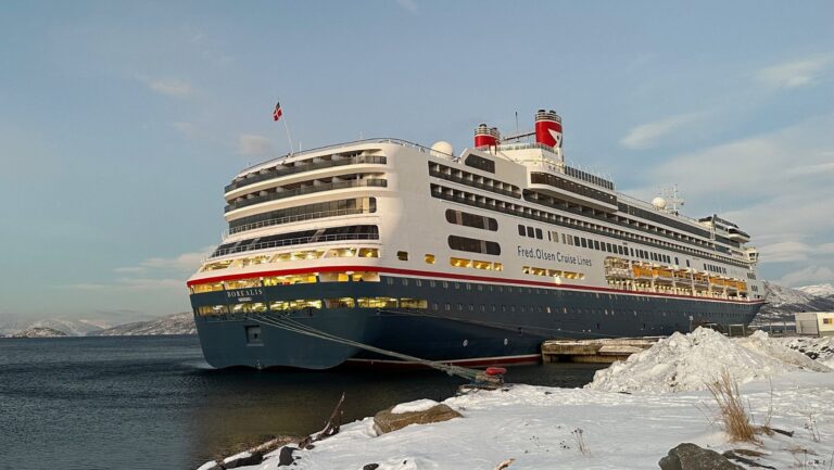 Fred Olsen Borealis in port at Alta, Norway.
