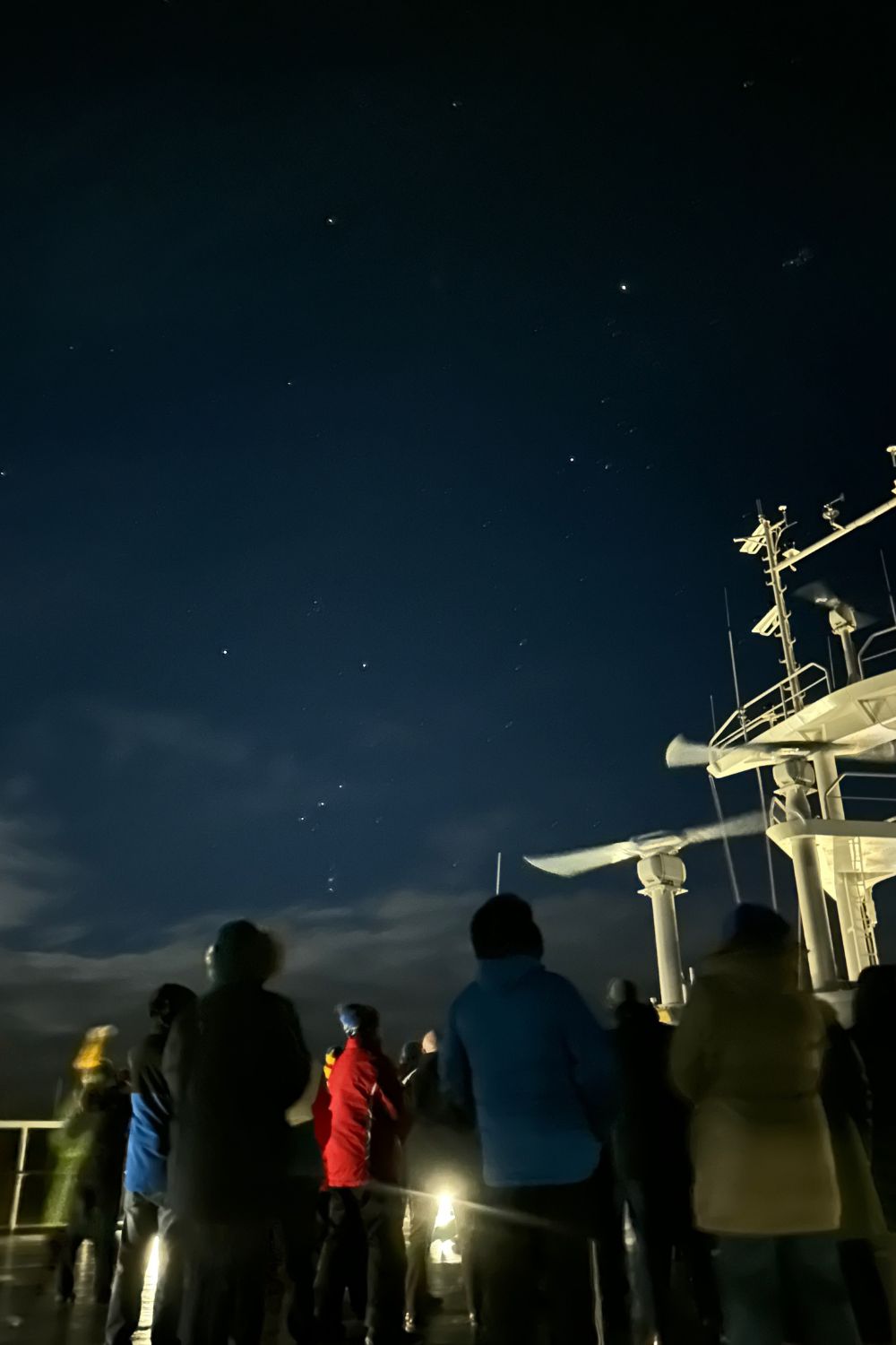 Stargazing session on deck 10.