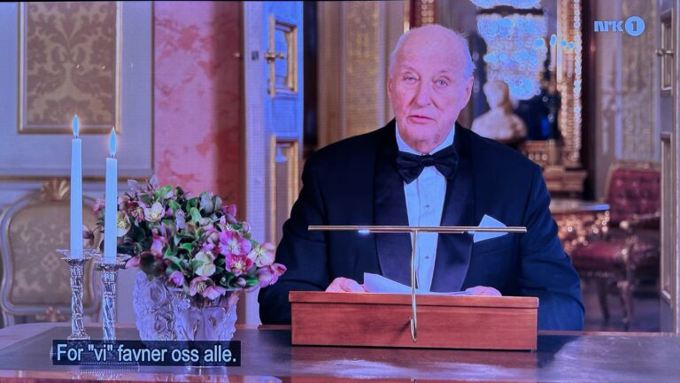 King Harald live on NRK.