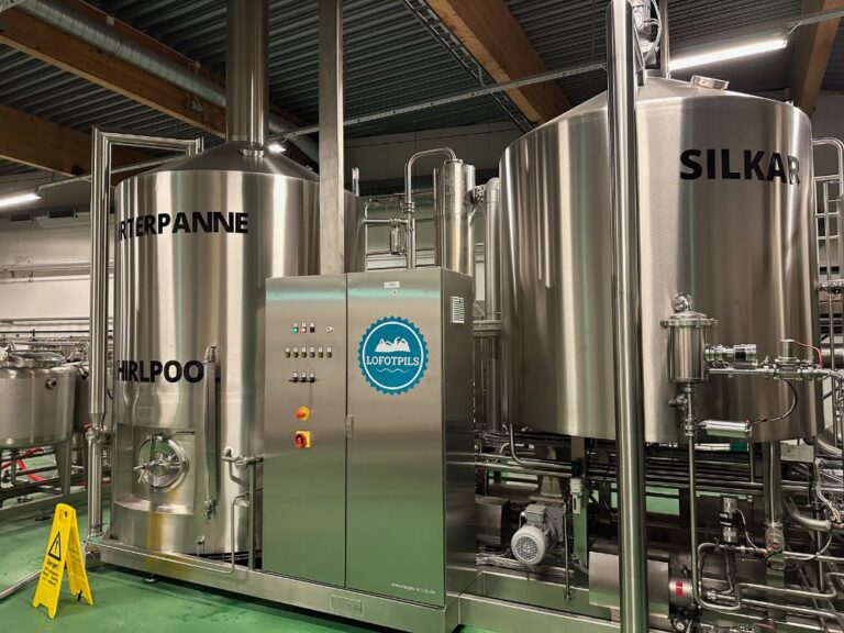 Inside Lofotpils brewery. Photo: David Nikel.