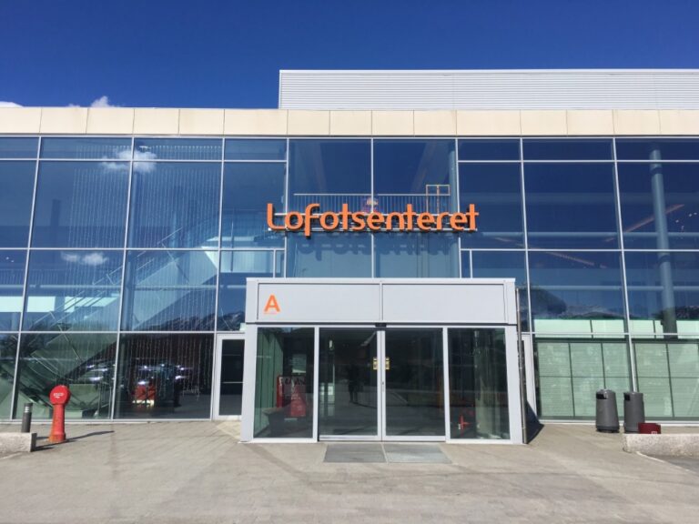 A small shopping mall in Leknes, Lofoten. Photo: David Nikel.