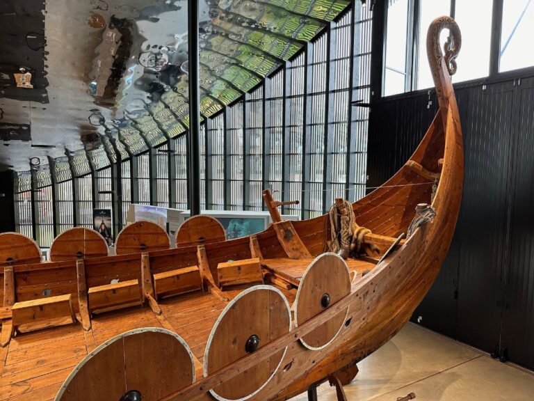 Bow of the replica Viking ship. Photo: David Nikel.