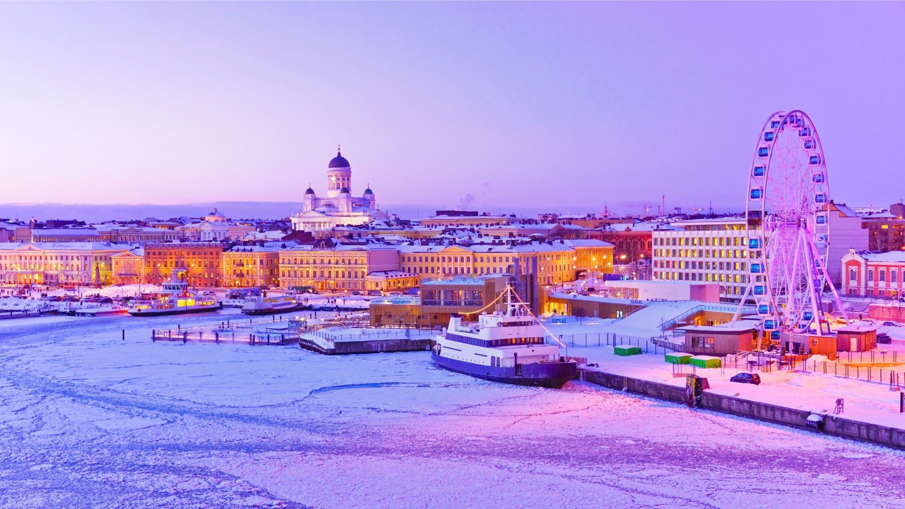 Finland's capital city Helsinki in the winter.