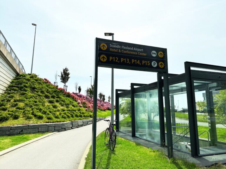 Path to Scandic Hotel from Bergen Airport Flesland.