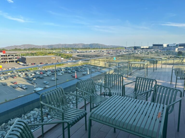 Rooftop terrace at Scandic Bergen Airport Hotel.