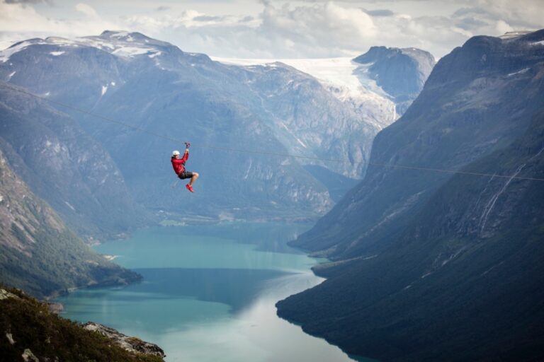 Zipline at Loen, Norway. Photo: Marius Bech Dahle / Loen Skylift.