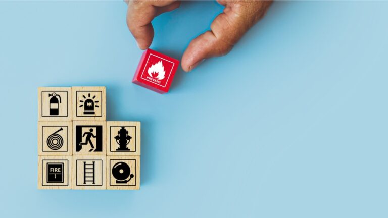 Fire safety concept graphic.
