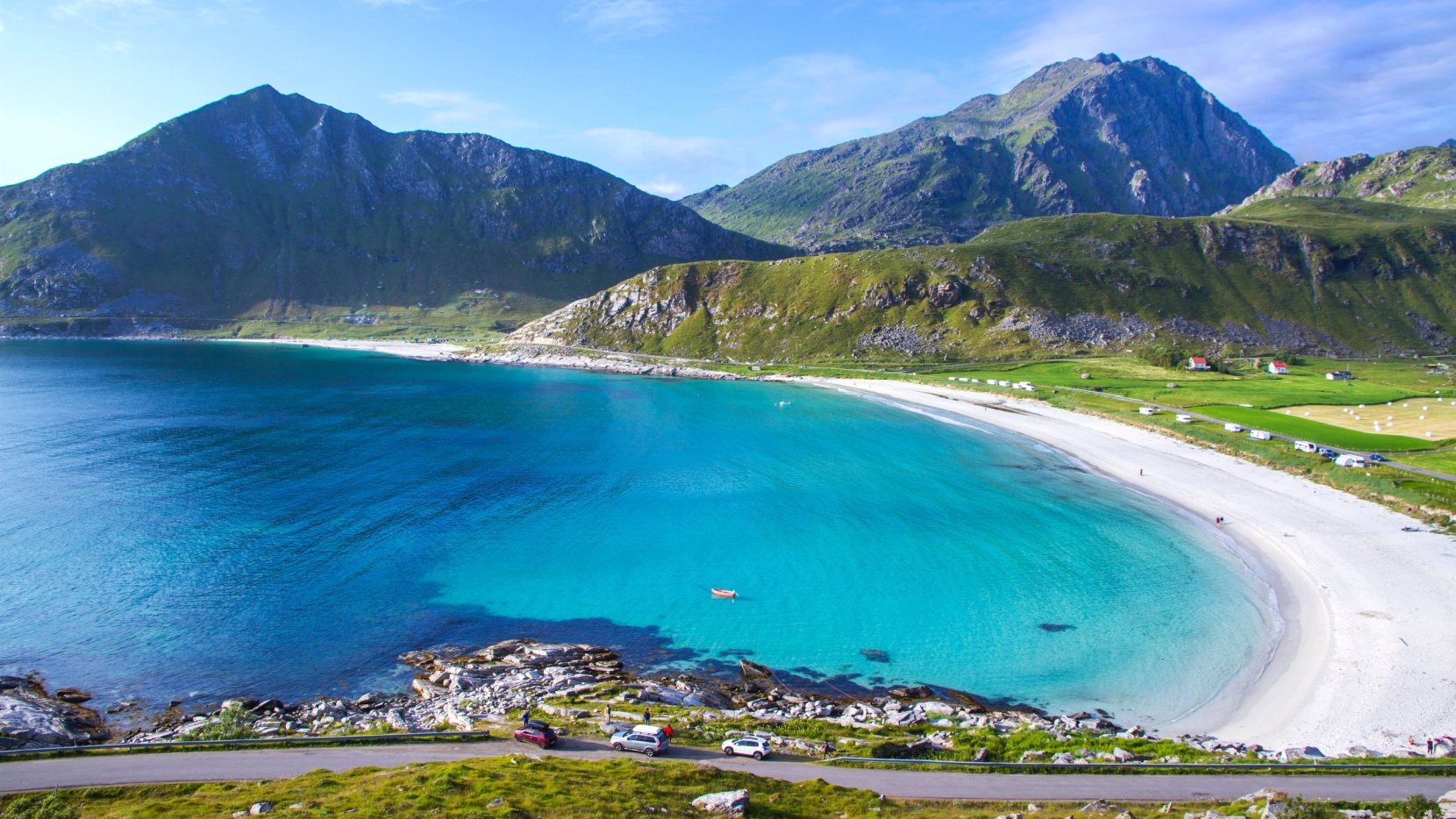 Haukland Beach in Lofoten, Norway.