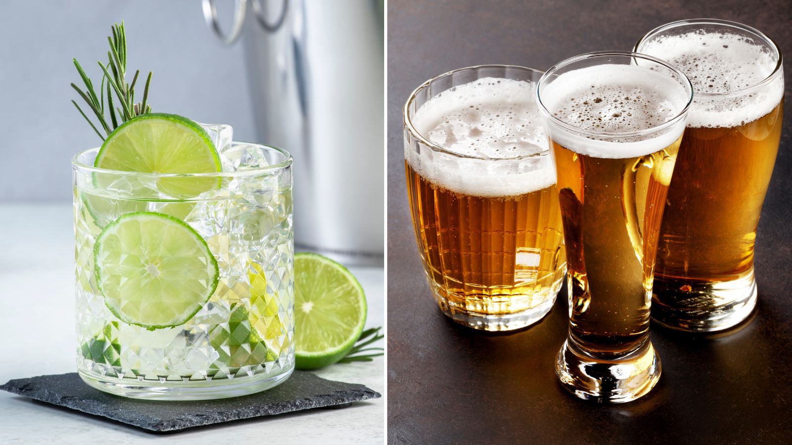 A range of non-alcoholic drinks.