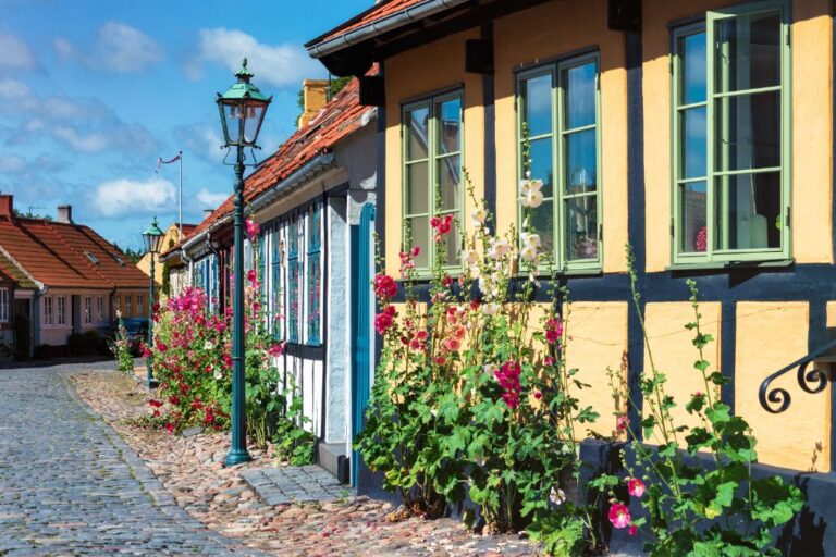 Street in Rønne, Bornholm, on a summer day.