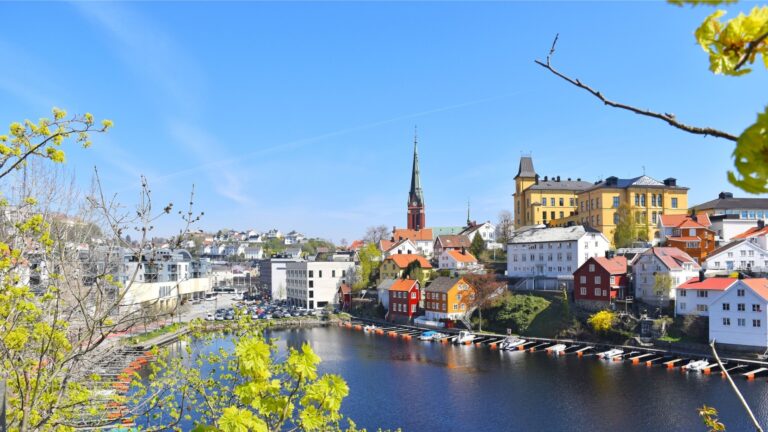 Arendal harbour view.