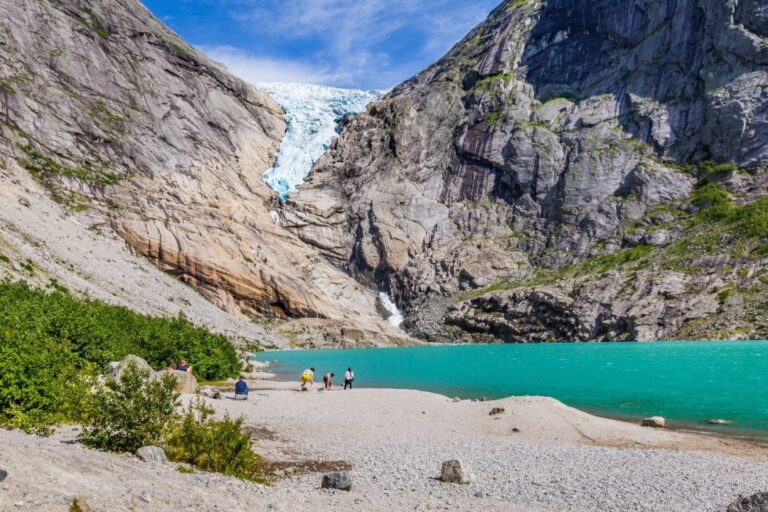 The approach to Briksdal glacier near Olden, Norway.