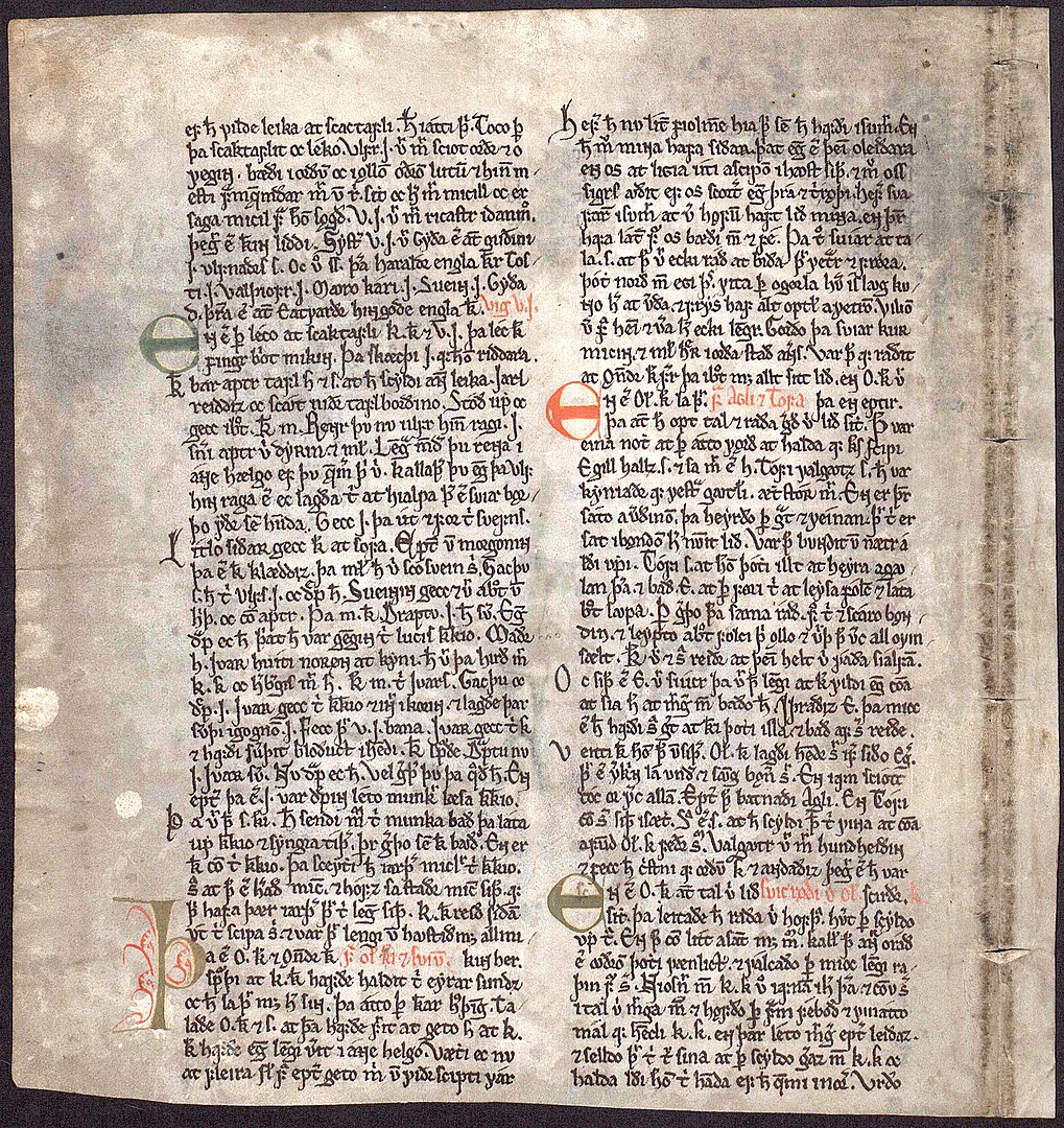 A remaining part of Kringla, the best manuscript of the great set of historical sagas known as Heimskringla. Photo: National and University Library of Iceland.