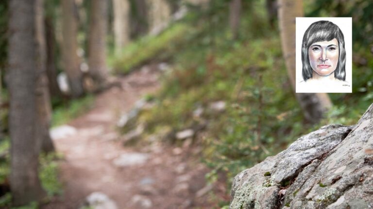 Hiking trail and illustration of the Isdal Woman. Illustration: Stephen Missal.