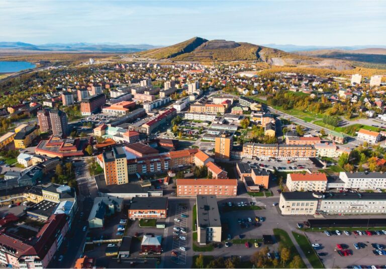 A view of Kiruna, Sweden, in the summer.