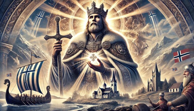 Saint Olav of Norway. Illustration by DALL-E.