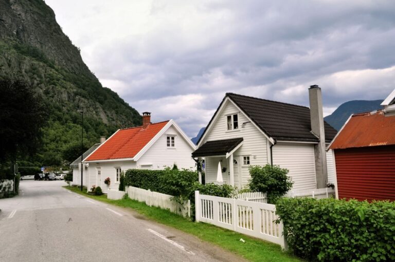 Wooden houses in Lærdal, Norway.