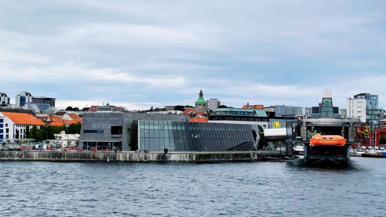 Stavanger's Oil Museum seen from the water. Photo: David Nikel.