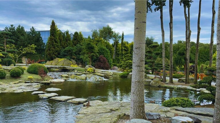 Beautiful lake outside the greenhouse at Flor og Fjære. Photo: David Nikel.