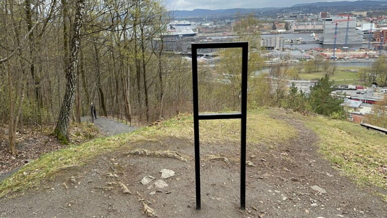 'The Scream' picture frame in Ekeberg Park, Oslo. Photo: David Nikel.