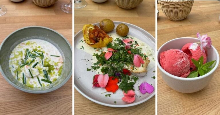 Three-course meal at Flor og Fjære. Photo: David Nikel.