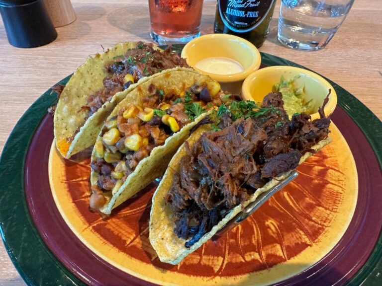 Tacos from 'Beach House' restaurant on P&O Cruises. Photo: David Nikel.