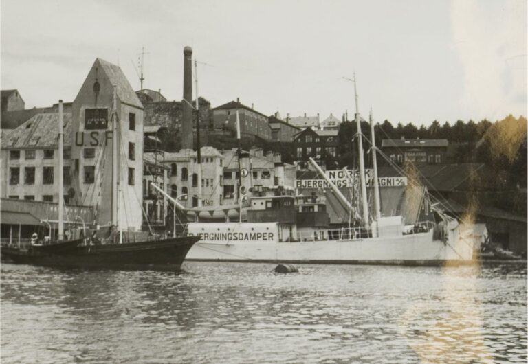 Verftet USF in the year 1950. Photo: Bergen kommune / Bergen Byarkiv.