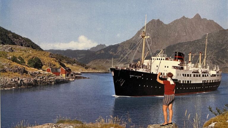 Old coastal ferry in Norway from the 1950s.