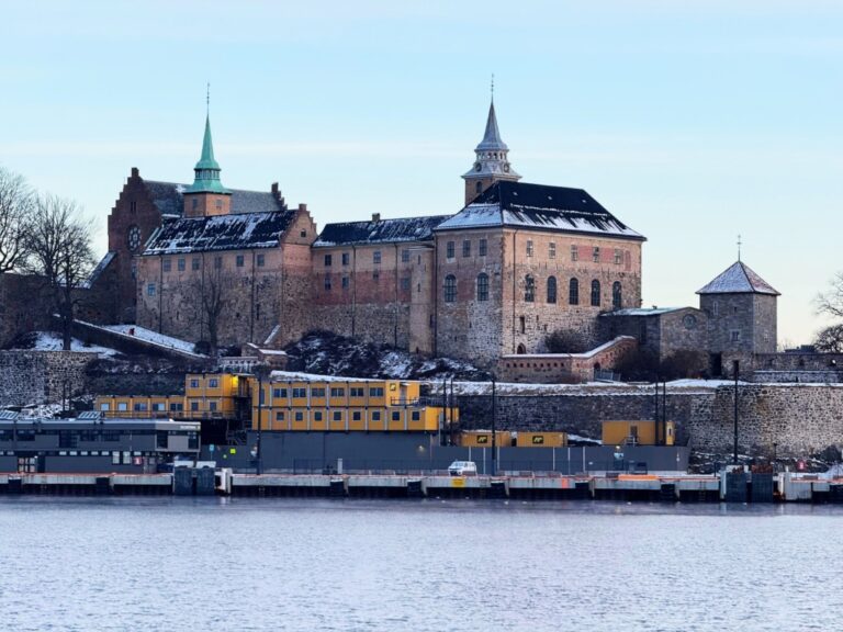 Oslo’s Akershus Fortress seen from the Oslofjord. Photo: David Nikel.