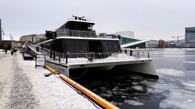 ‘Vision of the Fjords’ sightseeing vessel in Oslo. Photo: David Nikel.