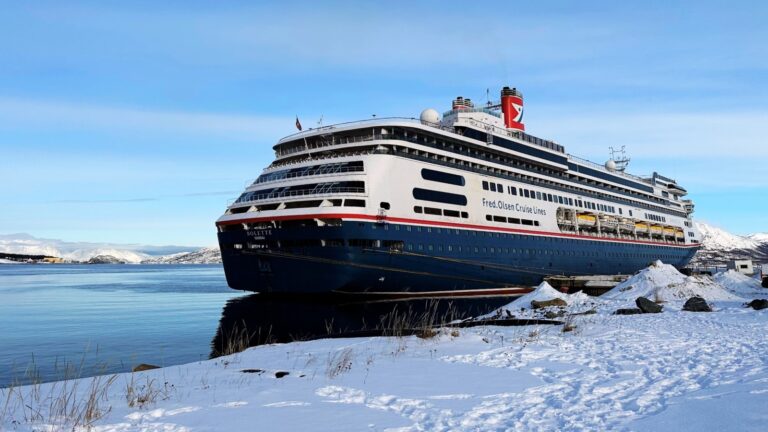 A cruise ship docked in Alta, Norway. Photo: David Nikel.