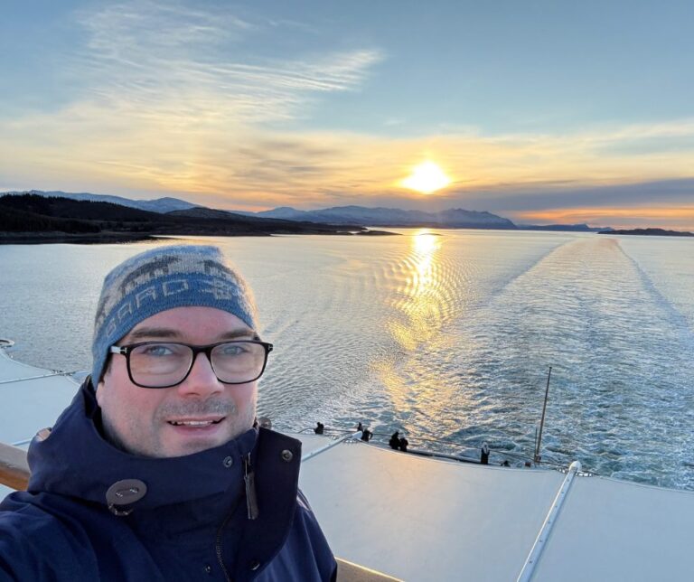David wearing a wool Svalbard hat. Photo: David Nikel.