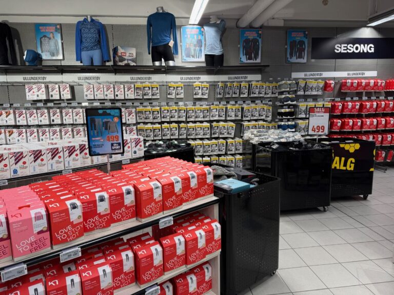 Wool underwear in a Norwegian sports store. Photo: David Nikel.