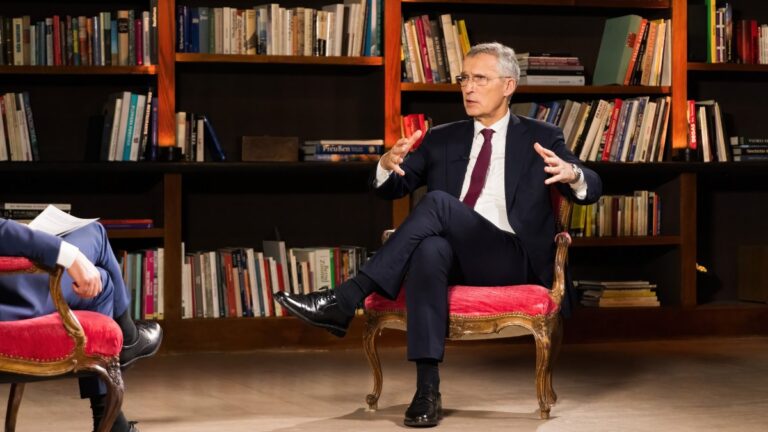 Jens Stoltenberg being interviewed in 2024. Photo: Framalicious / Shutterstock.com.