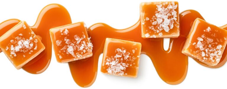 Illustration of salty caramel fudge.